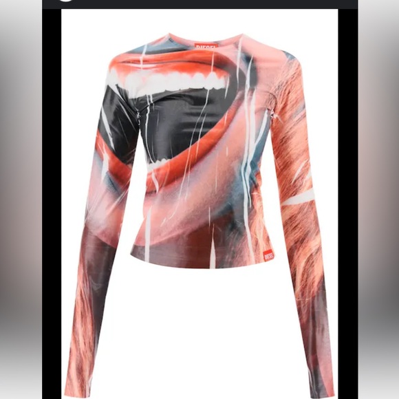 Long-sleeve top with smile print - Picture 3 of 9